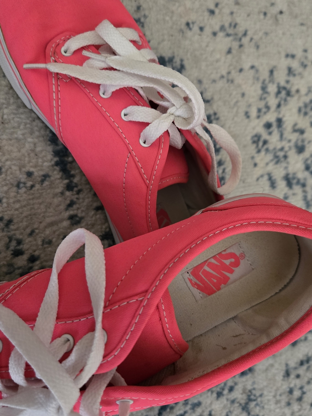 Vans Neon Pink Canvas Lace-Up Sneakers - Picture 2 of 5